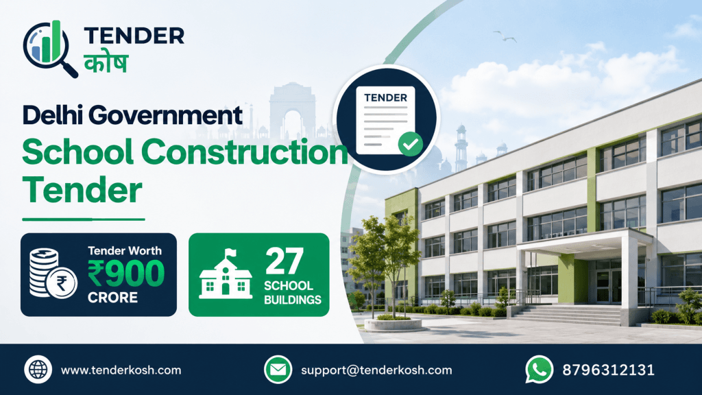 Delhi government school construction tender 900 crore 27 school buildings